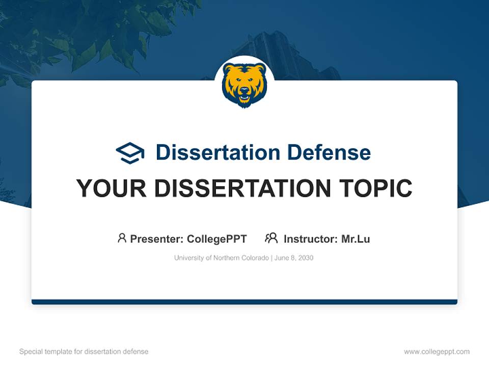 University of Northern Colorado Graduation Thesis Defense PPT Template4:3 ratio PPT effect preview image7