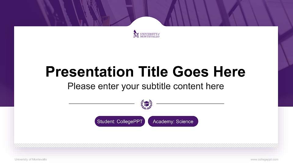 University of Montevallo National Scholarship Defense PPT Template16:9 ratio PPT effect preview image