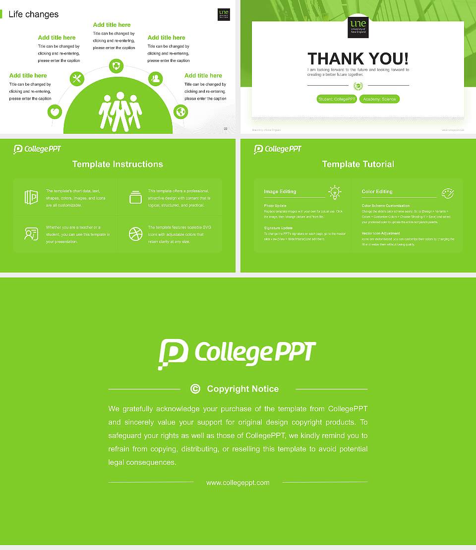 University of New England National Scholarship Defense PPT Template16:9 ratio PPT effect preview image4