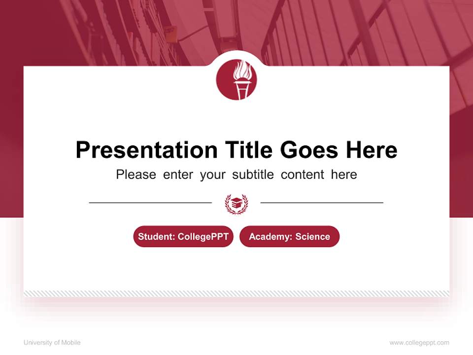 University of Mobile National Scholarship Defense PPT Template4:3 ratio PPT effect preview image4