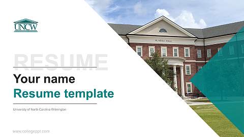 University of North Carolina Wilmington Resume PPT Template