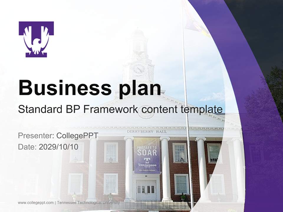 Tennessee Technological University Competition/Entrepreneurship Contest PPT Template4:3 ratio PPT effect preview image9