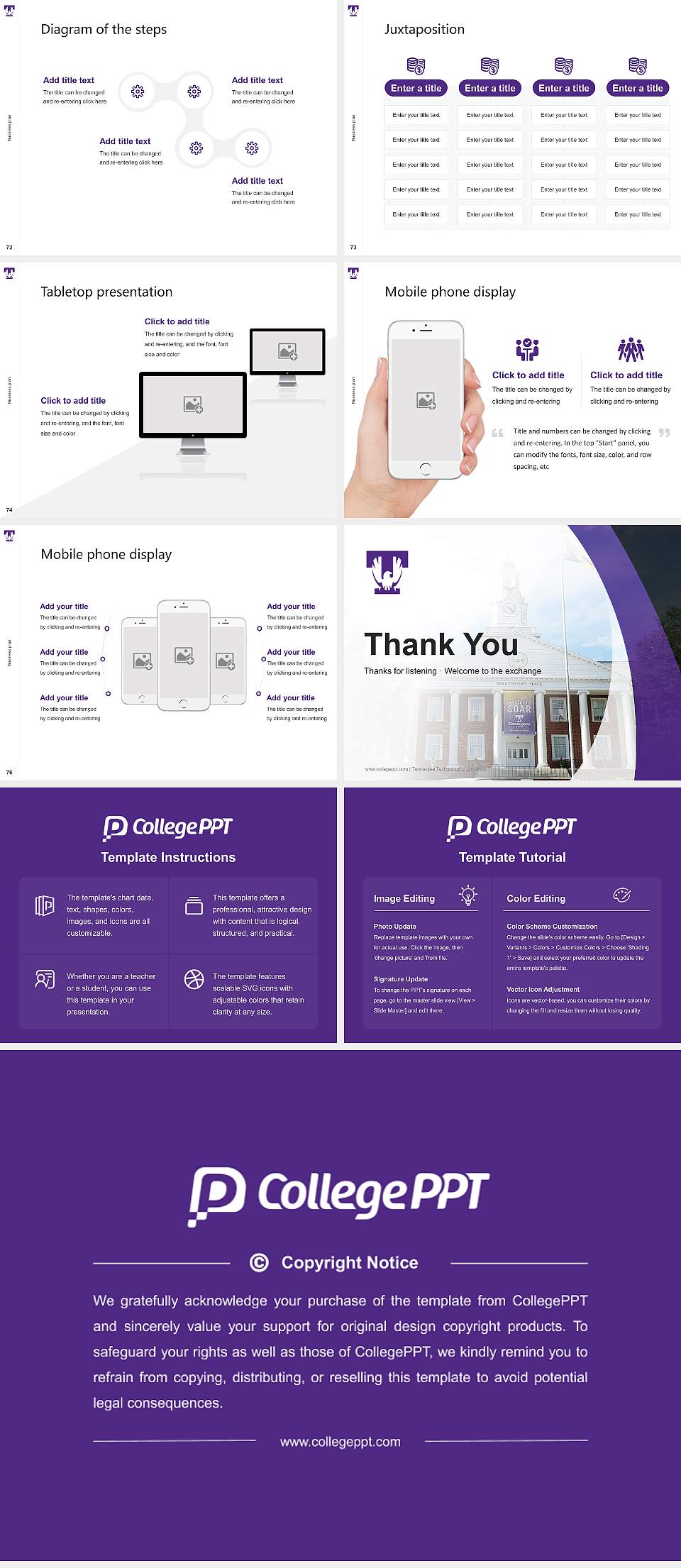 Tennessee Technological University Competition/Entrepreneurship Contest PPT Template4:3 ratio PPT effect preview image9