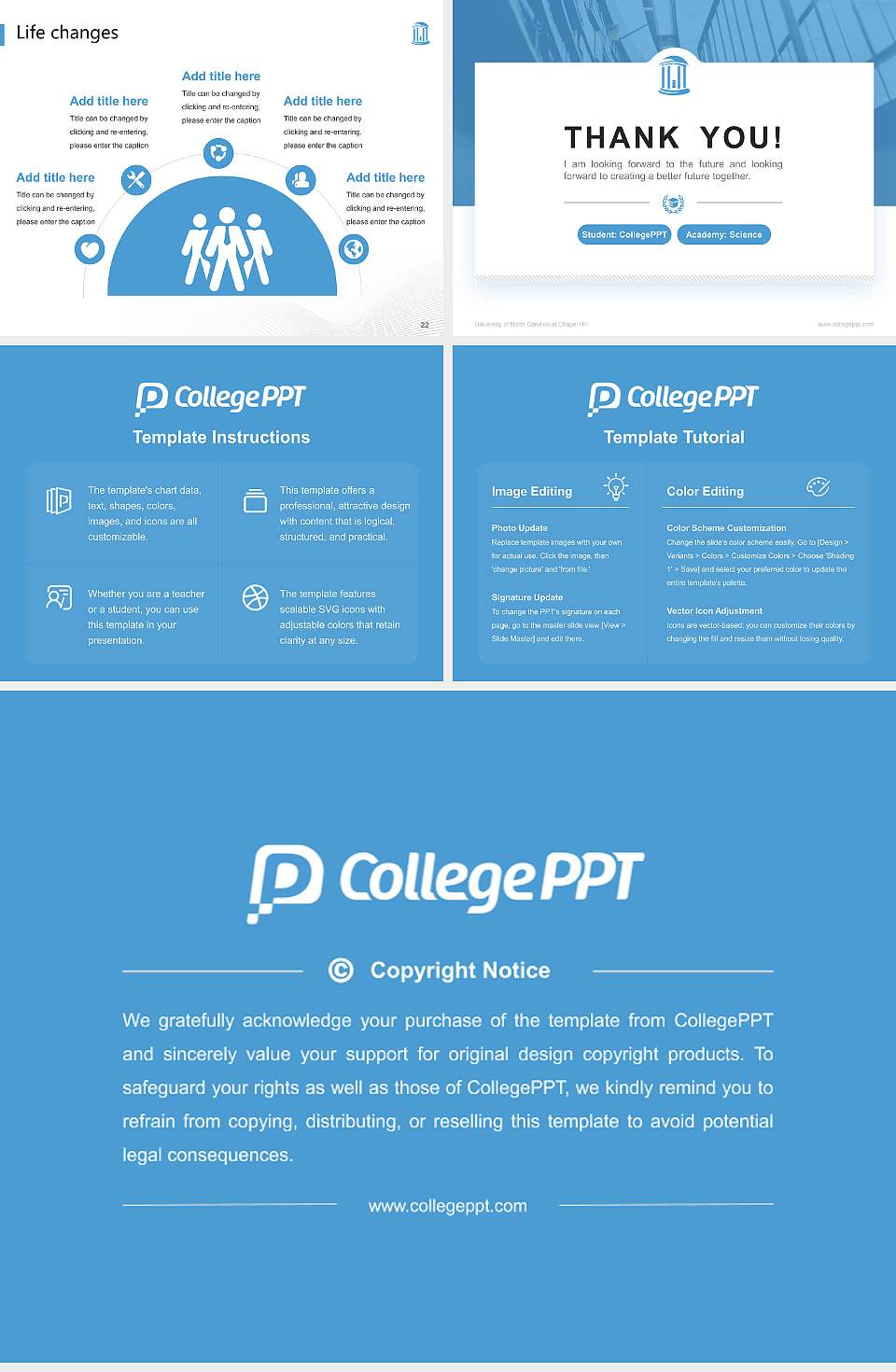 University of North Carolina at Chapel Hill National Scholarship Defense PPT Template4:3 ratio PPT effect preview image4