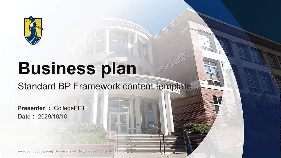 University of North Carolina at Greensboro Competition/Entrepreneurship Contest PPT Template16:9 ratio PPT effect preview image