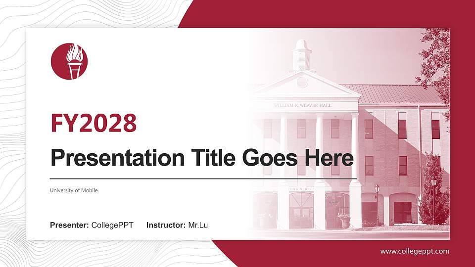 University of Mobile Academic Presentation/Research Findings Report PPT Template16:9 ratio PPT effect preview image