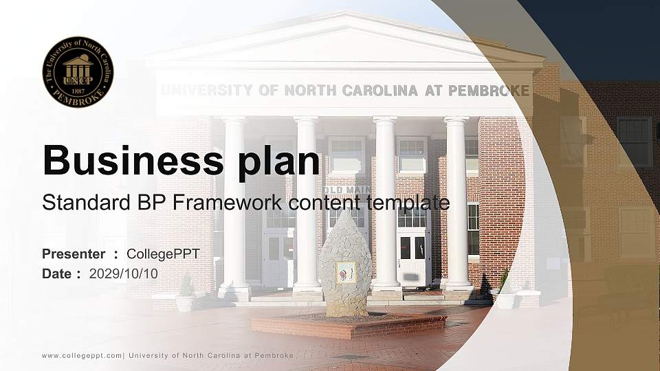 University of North Carolina at Pembroke Competition/Entrepreneurship Contest PPT Template16:9 ratio PPT effect preview image