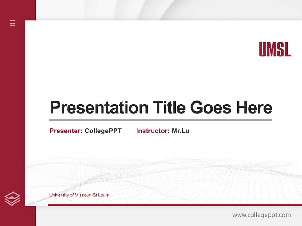 University of Missouri-St Louis Thesis Proposal/Graduation Defense PPT Template4:3 ratio PPT effect preview image5