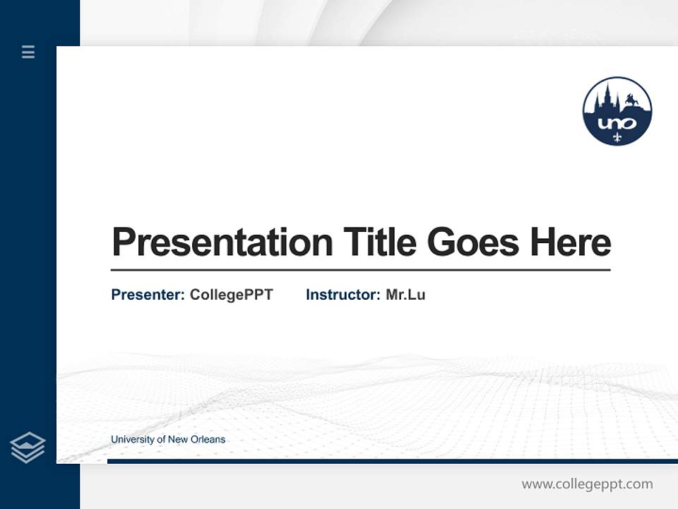 University of New Orleans Thesis Proposal/Graduation Defense PPT Template4:3 ratio PPT effect preview image5