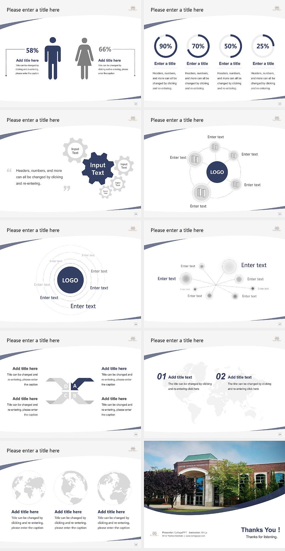 Sh’or Yoshuv Institute Course/Courseware Creation PPT Template4:3 ratio PPT effect preview image4
