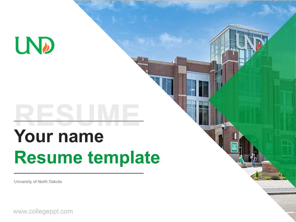 University of North Dakota Resume PPT Template4:3 ratio PPT effect preview image5