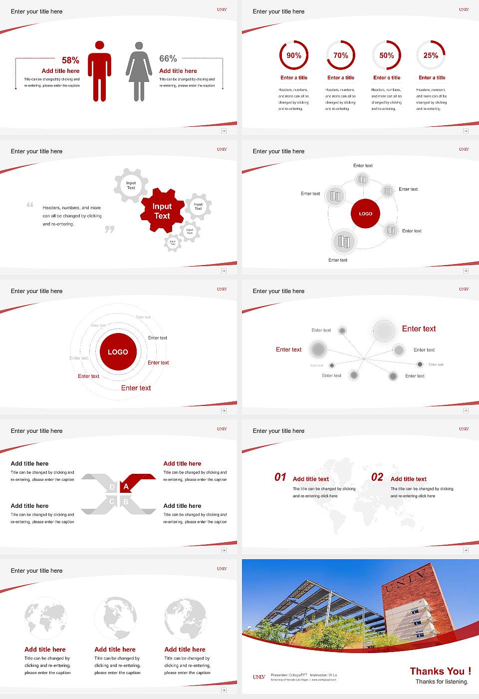 University of Nevada-Las Vegas Course/Courseware Creation PPT Template16:9 ratio PPT effect preview image4