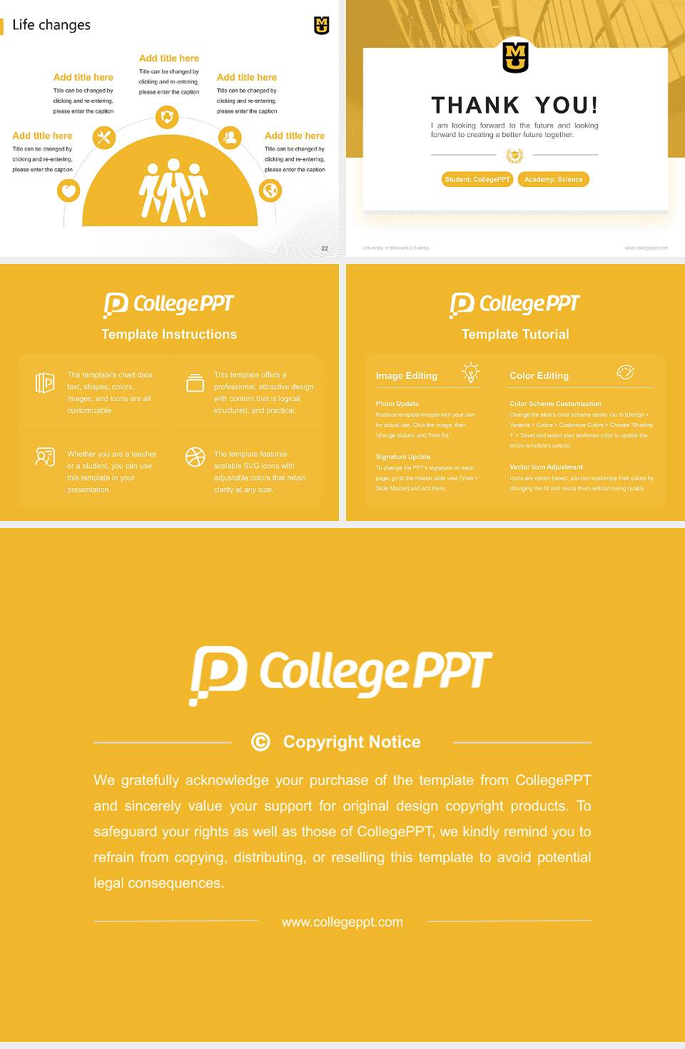 University of Missouri-Columbia National Scholarship Defense PPT Template4:3 ratio PPT effect preview image4