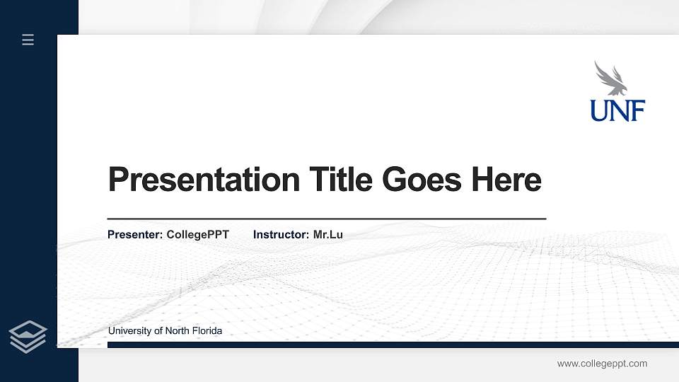 University of North Florida Thesis Proposal/Graduation Defense PPT Template16:9 ratio PPT effect preview image