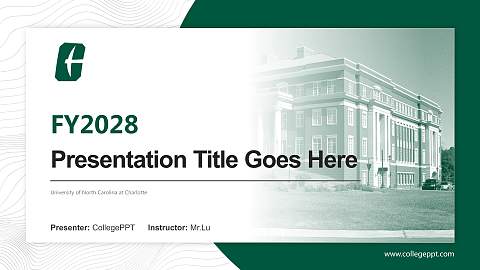 University of North Carolina at Charlotte Academic Presentation/Research Findings Report PPT Template