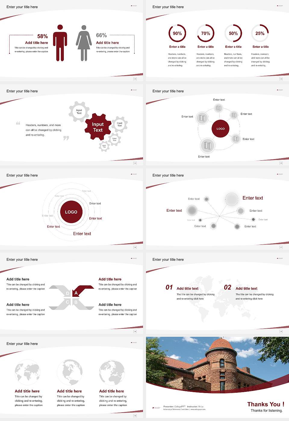 University of Minnesota-Twin Cities Course/Courseware Creation PPT Template16:9 ratio PPT effect preview image4