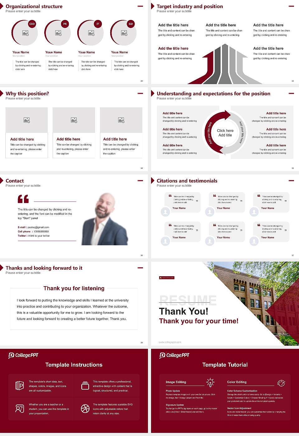 University of Minnesota-Morris Resume PPT Template16:9 ratio PPT effect preview image4