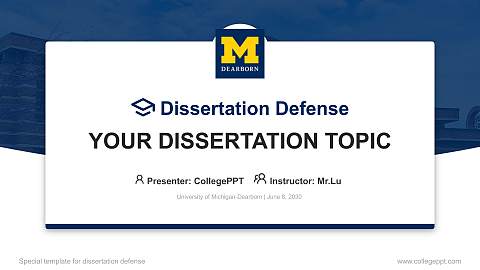 University of Michigan-Dearborn Graduation Thesis Defense PPT Template