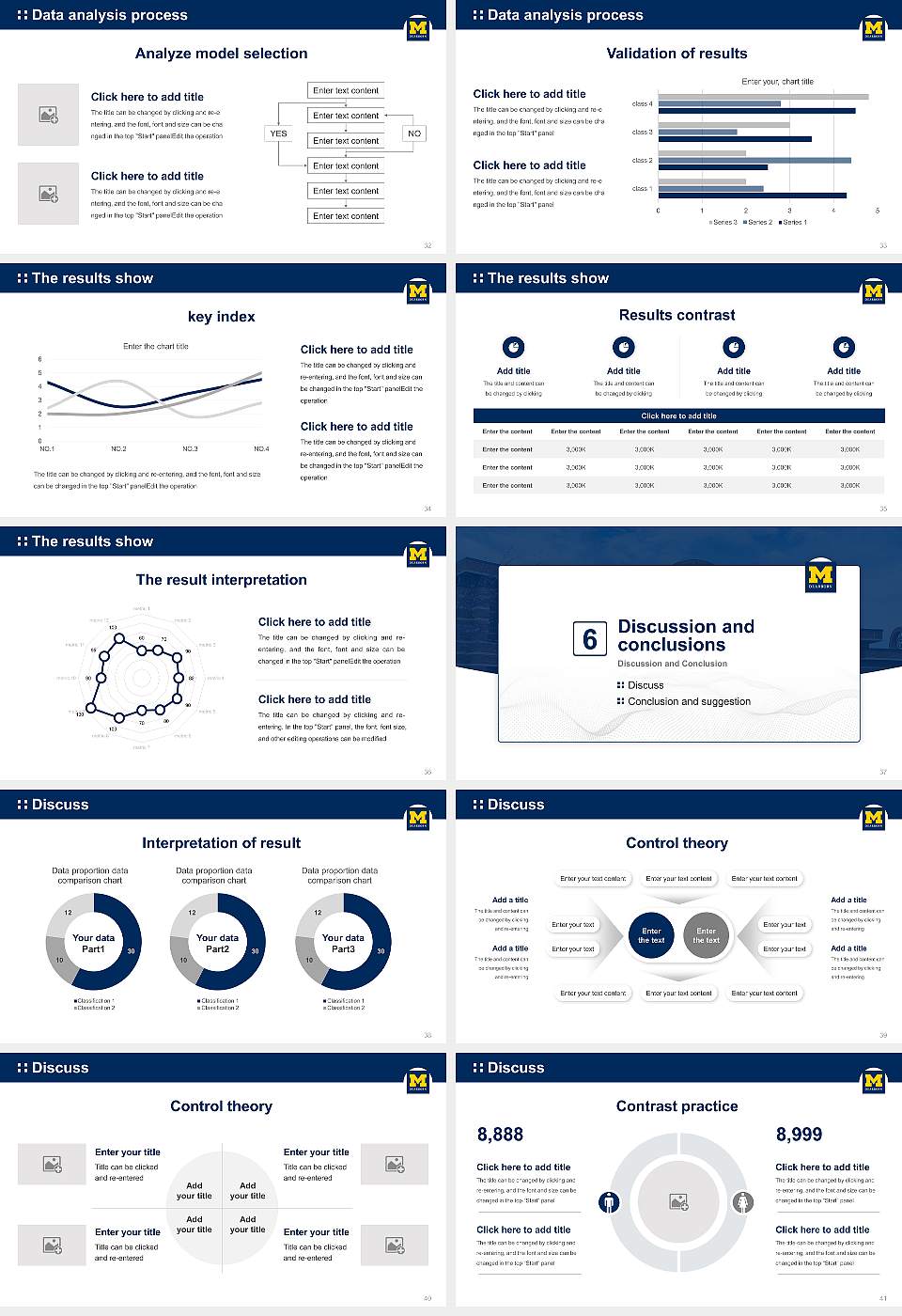 University of Michigan-Dearborn Graduation Thesis Defense PPT Template16:9 ratio PPT effect preview image5