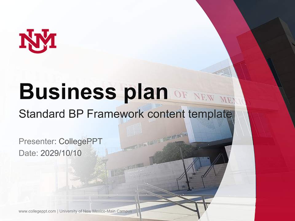 University of New Mexico-Main Campus Competition/Entrepreneurship Contest PPT Template4:3 ratio PPT effect preview image9