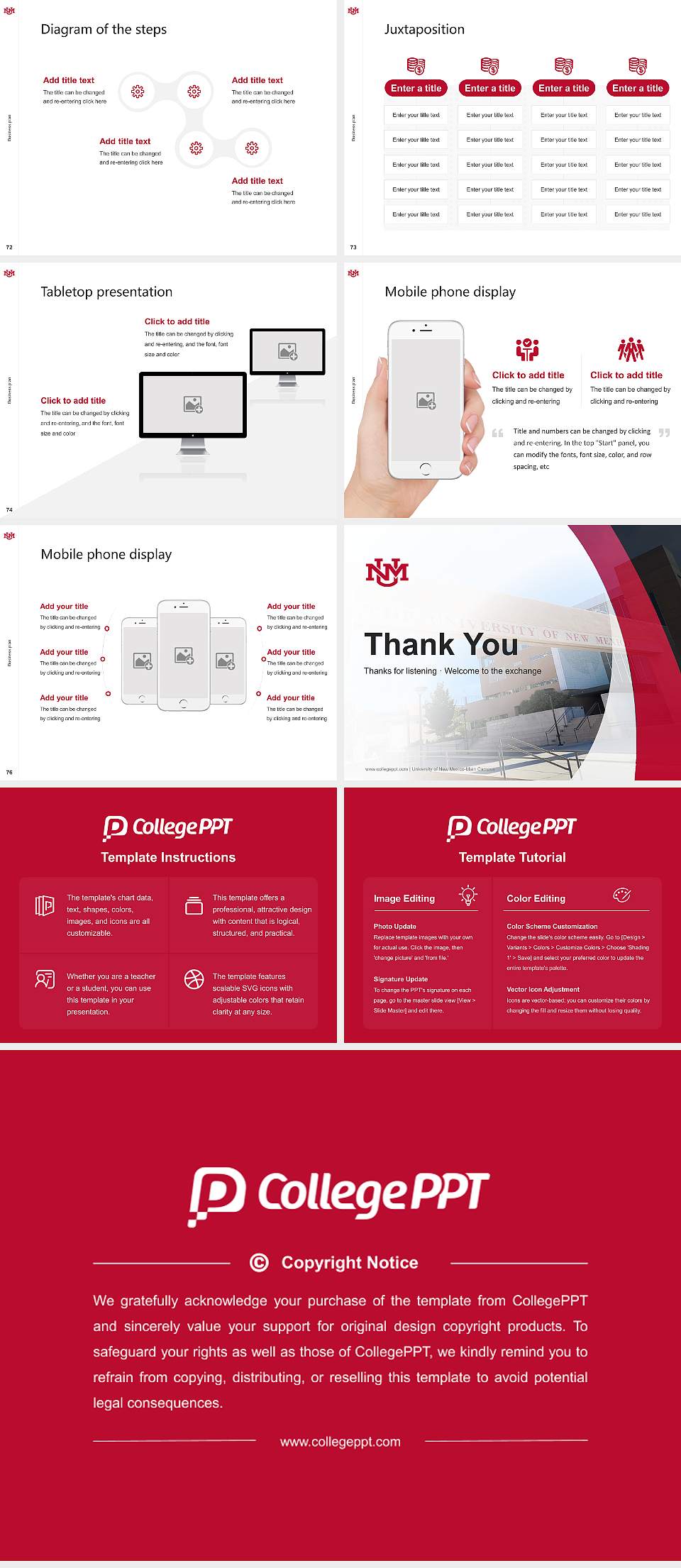 University of New Mexico-Main Campus Competition/Entrepreneurship Contest PPT Template4:3 ratio PPT effect preview image9