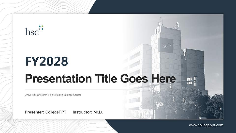 University of North Texas Health Science Center Academic Presentation/Research Findings Report PPT Template16:9 ratio PPT effect preview image