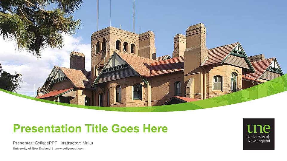 University of New England Course/Courseware Creation PPT Template16:9 ratio PPT effect preview image