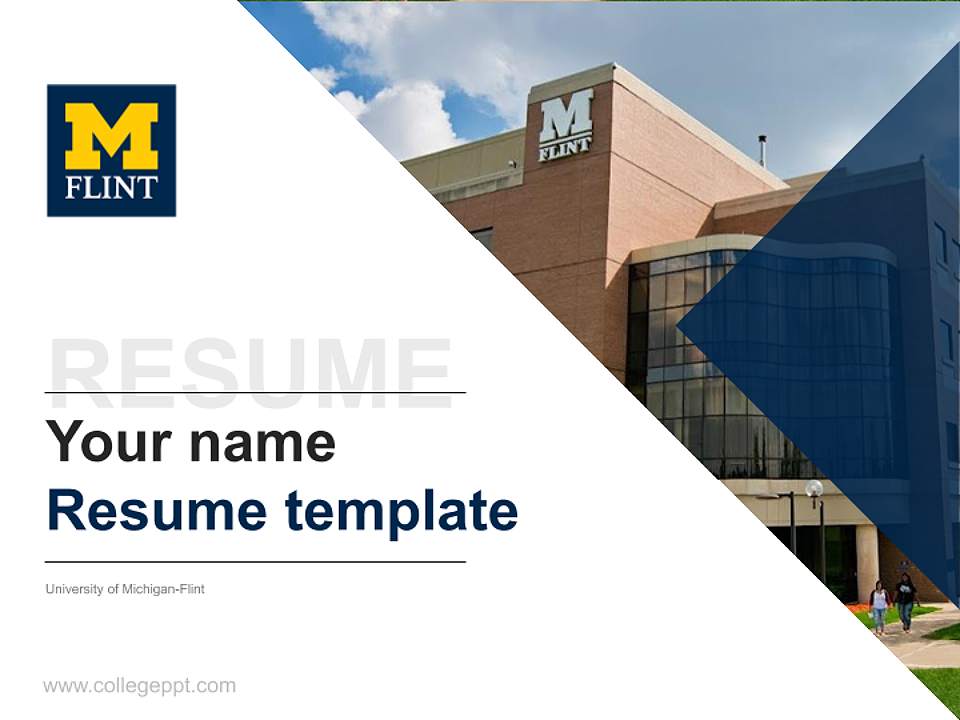 University of Michigan-Flint Resume PPT Template4:3 ratio PPT effect preview image5