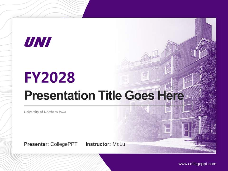 University of Northern Iowa Academic Presentation/Research Findings Report PPT Template4:3 ratio PPT effect preview image5