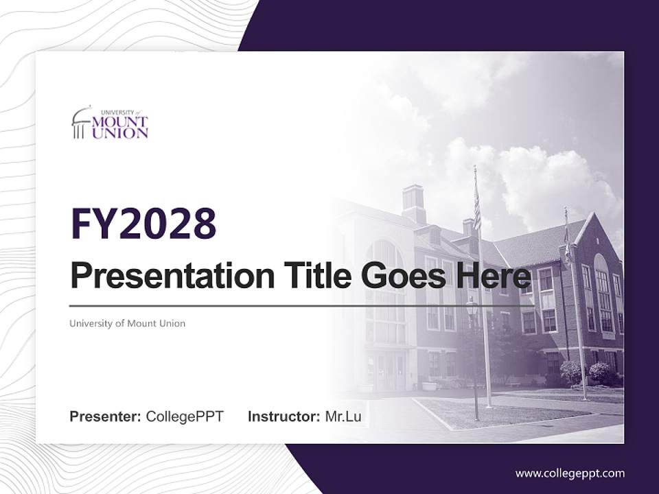 University of Mount Union Academic Presentation/Research Findings Report PPT Template4:3 ratio PPT effect preview image5