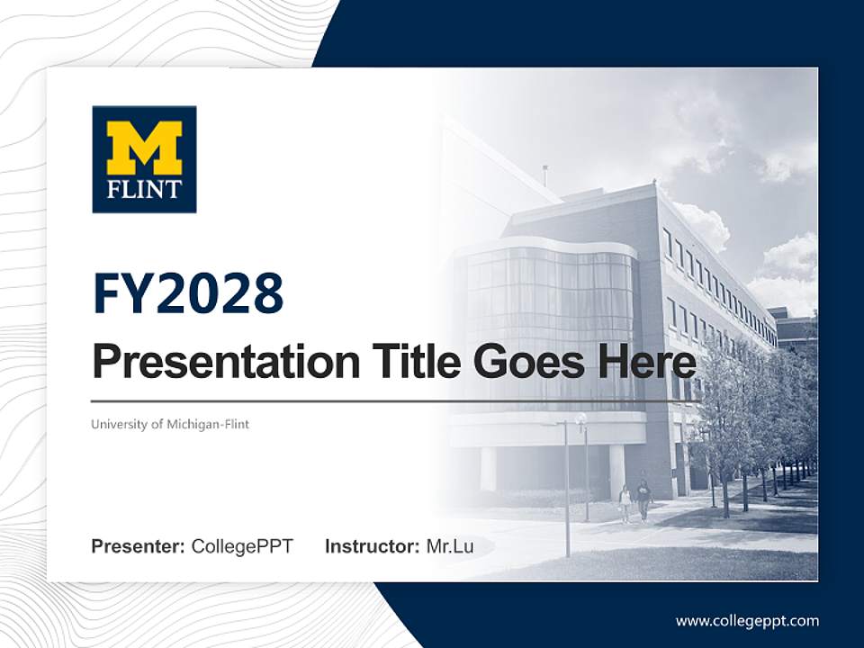 University of Michigan-Flint Academic Presentation/Research Findings Report PPT Template4:3 ratio PPT effect preview image5