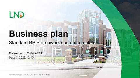 University of North Dakota Competition/Entrepreneurship Contest PPT Template