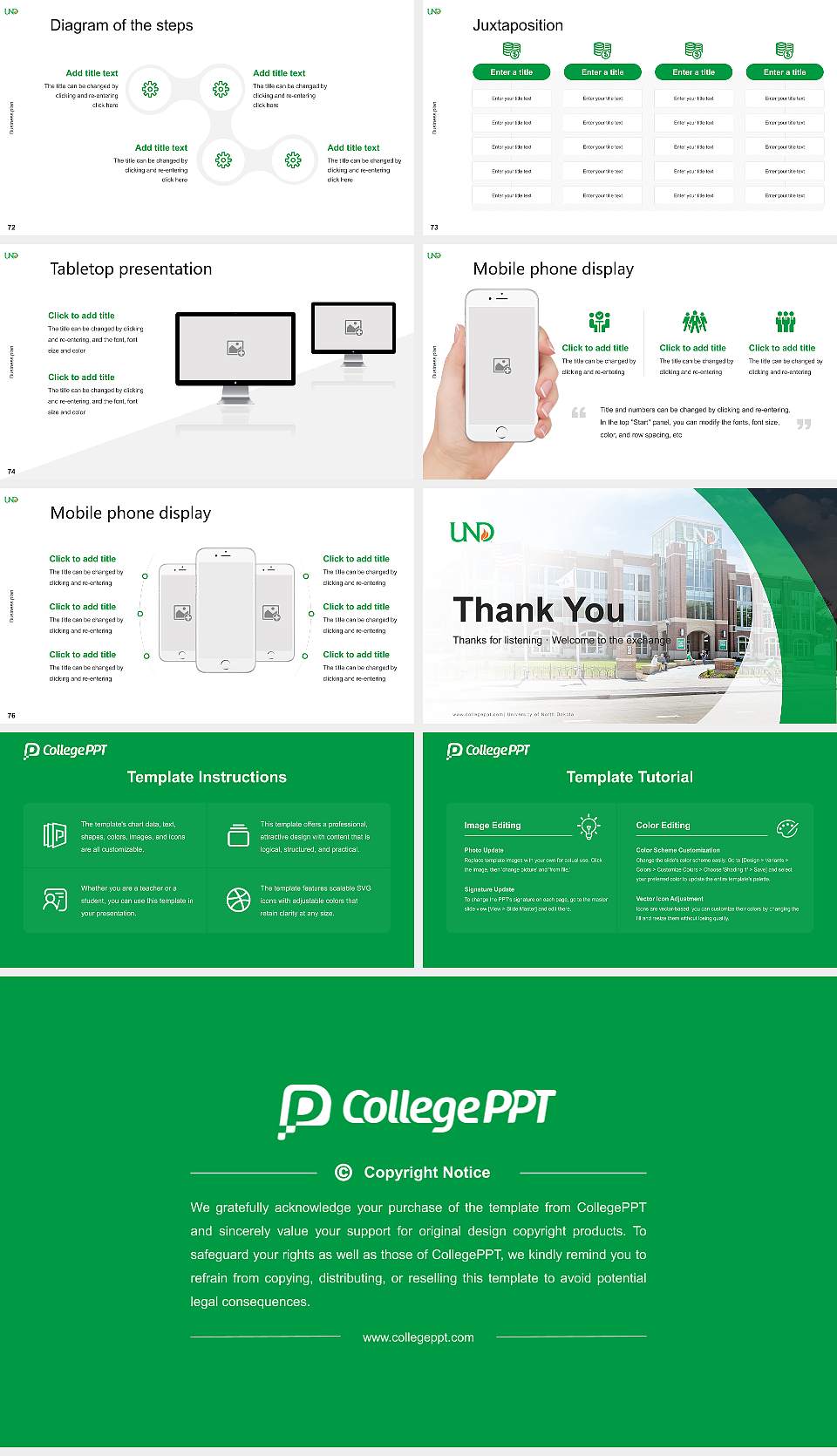 University of North Dakota Competition/Entrepreneurship Contest PPT Template16:9 ratio PPT effect preview image9