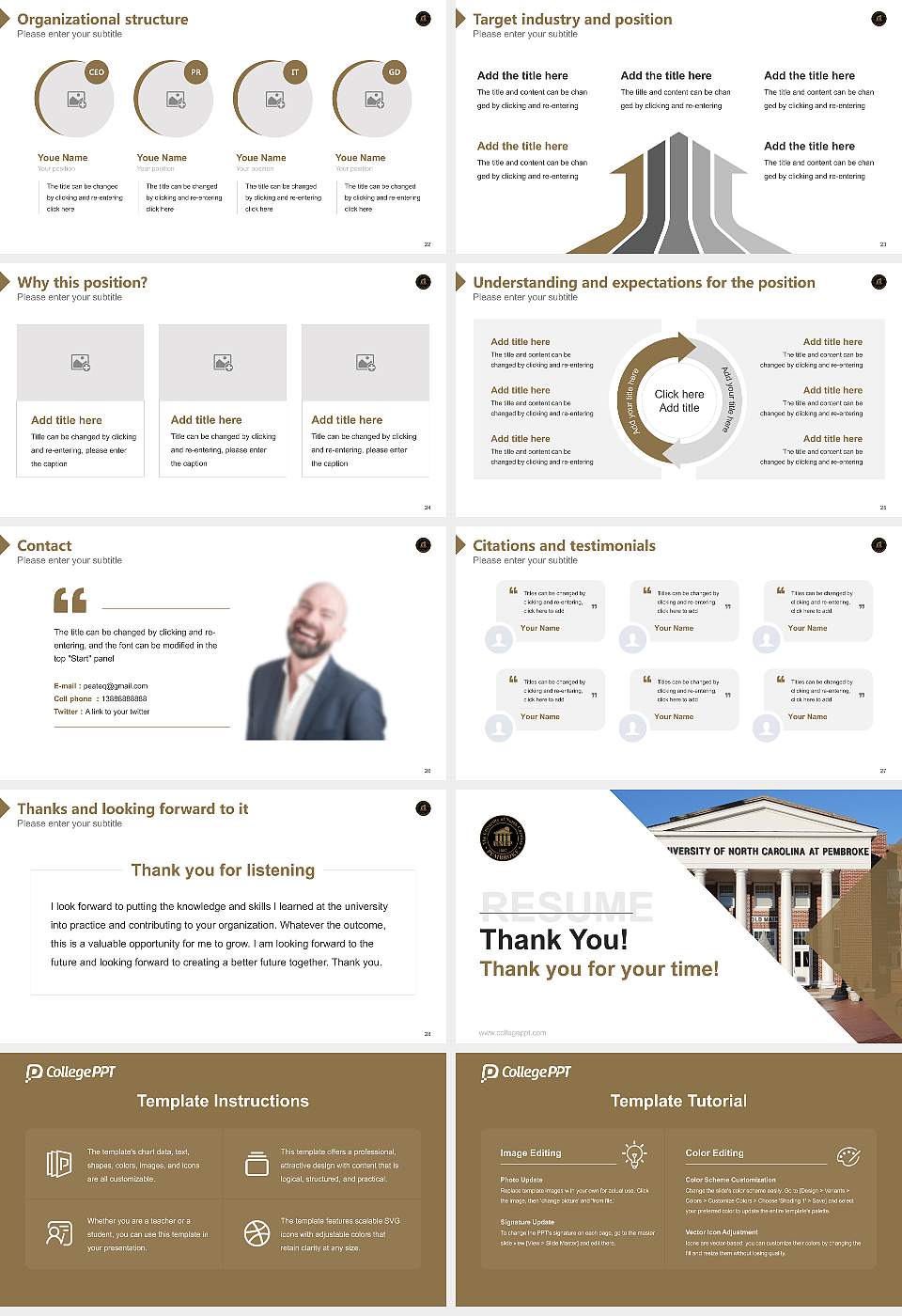 University of North Carolina at Pembroke Resume PPT Template16:9 ratio PPT effect preview image4