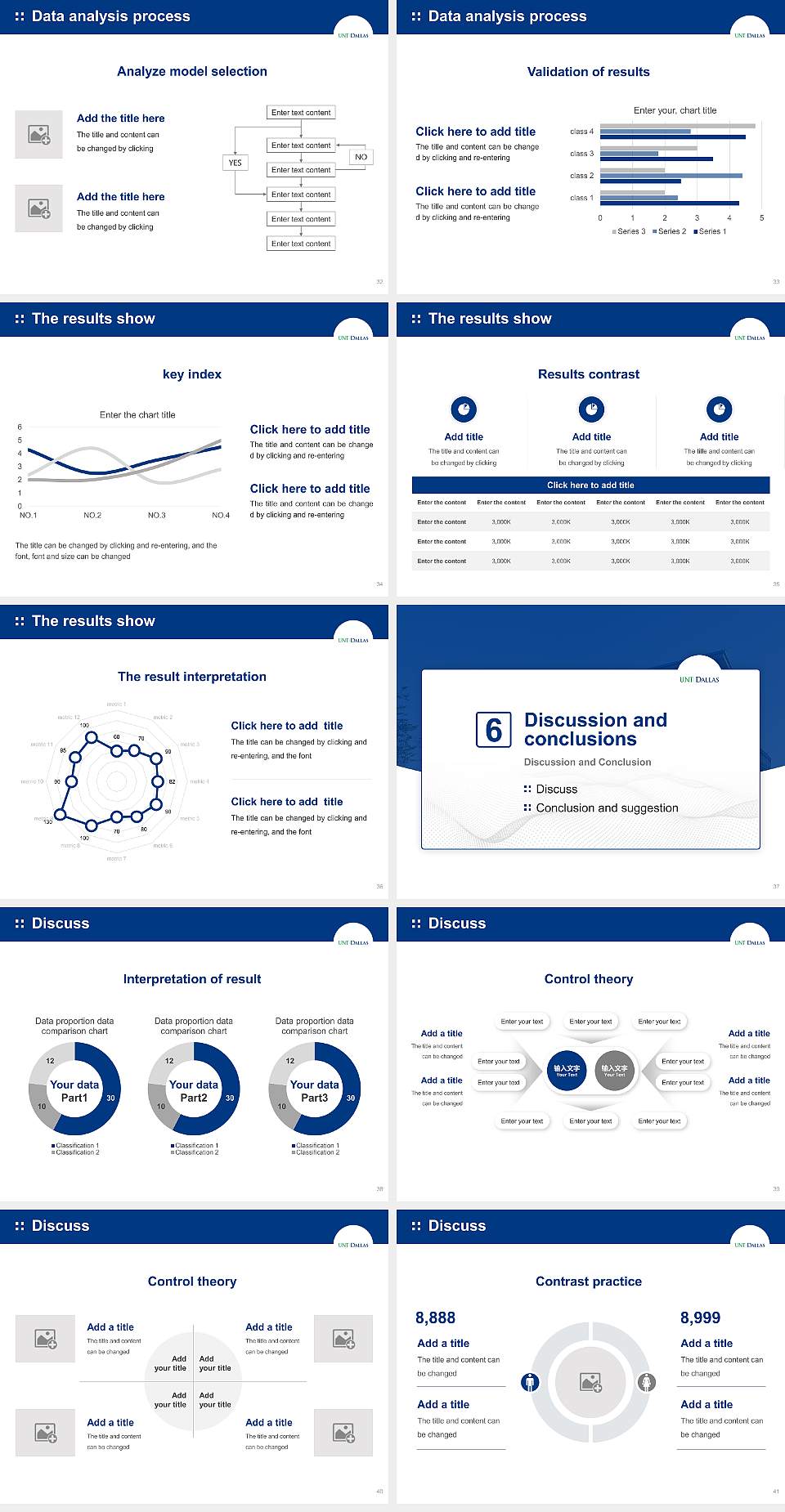 University of North Texas at Dallas Graduation Thesis Defense PPT Template4:3 ratio PPT effect preview image5