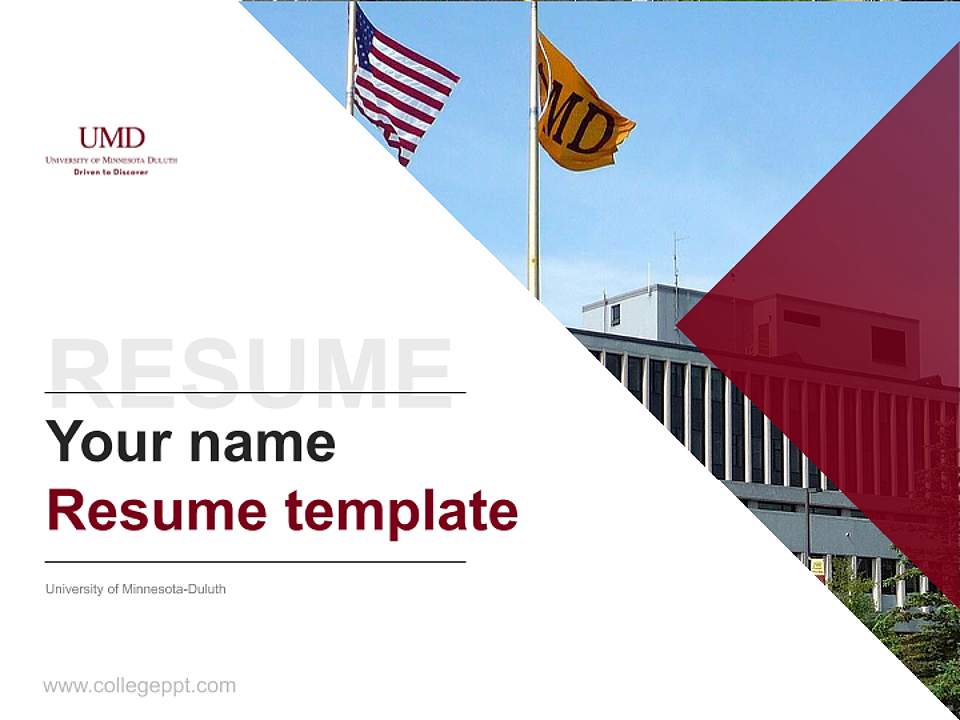 University of Minnesota-Duluth Resume PPT Template4:3 ratio PPT effect preview image5