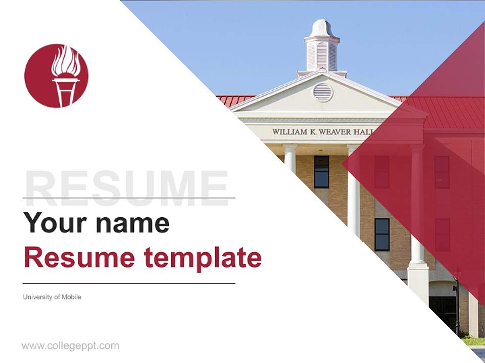University of Mobile Resume PPT Template4:3 ratio PPT effect preview image5