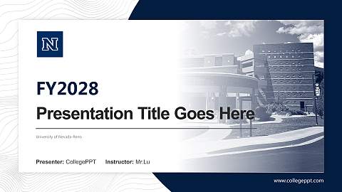 University of Nevada-Reno Academic Presentation/Research Findings Report PPT Template
