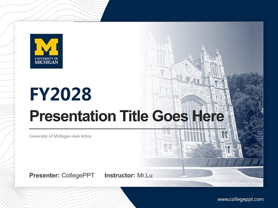 University of Michigan-Ann Arbor Academic Presentation/Research Findings Report PPT Template4:3 ratio PPT effect preview image5