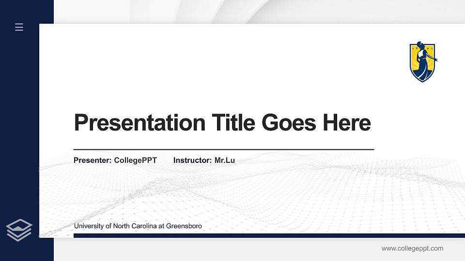 University of North Carolina at Greensboro Thesis Proposal/Graduation Defense PPT Template16:9 ratio PPT effect preview image