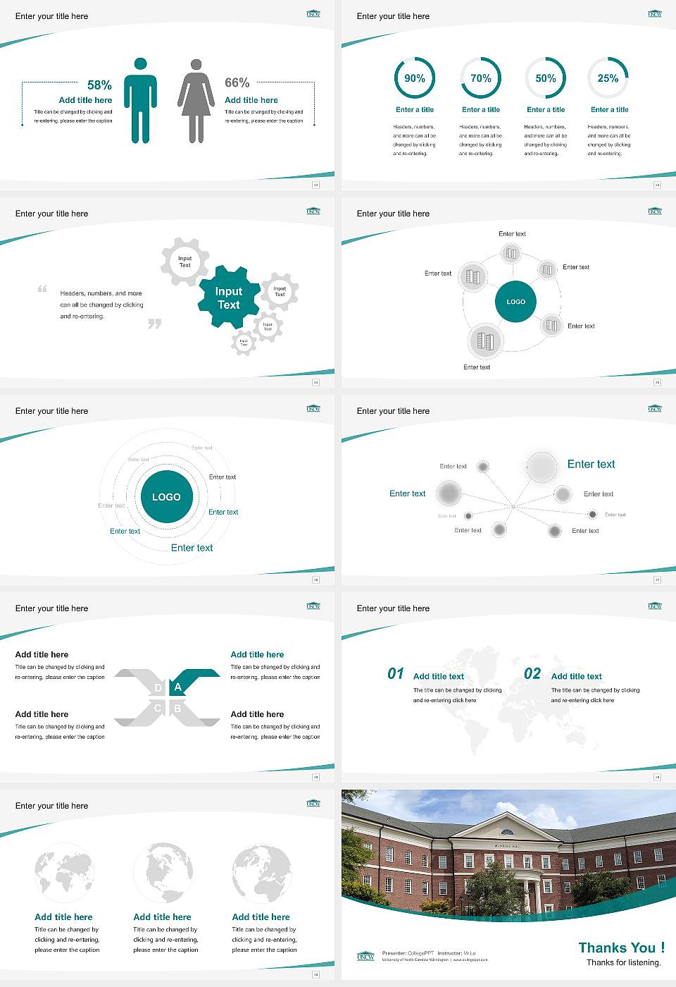 University of North Carolina Wilmington Course/Courseware Creation PPT Template16:9 ratio PPT effect preview image4
