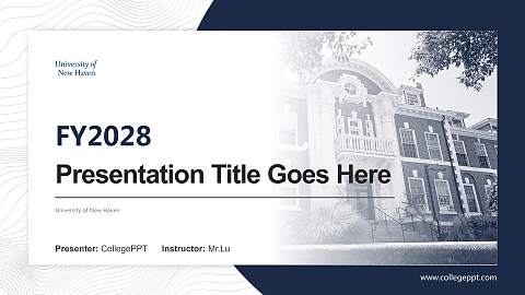 University of New Haven Academic Presentation/Research Findings Report PPT Template