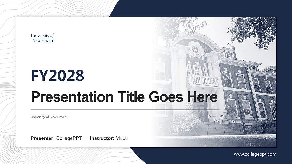 University of New Haven Academic Presentation/Research Findings Report PPT Template16:9 ratio PPT effect preview image