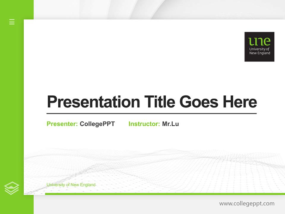 University of New England Thesis Proposal/Graduation Defense PPT Template4:3 ratio PPT effect preview image5