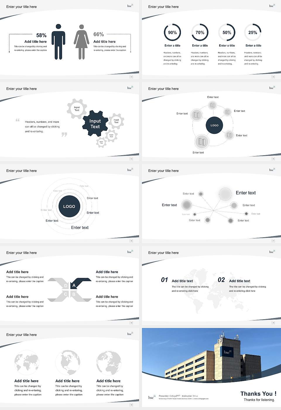 University of North Texas Health Science Center Course/Courseware Creation PPT Template16:9 ratio PPT effect preview image4