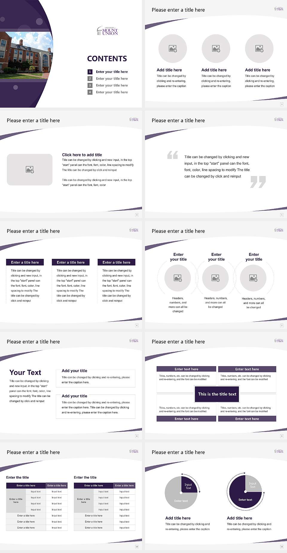 University of Mount Union Course/Courseware Creation PPT Template4:3 ratio PPT effect preview image2