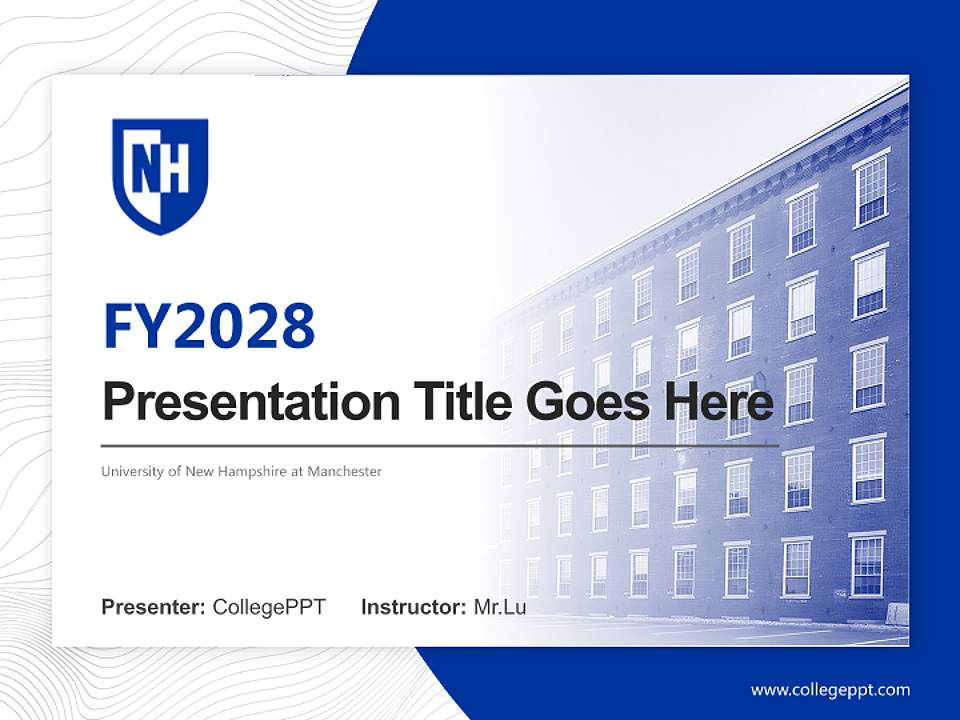 University of New Hampshire at Manchester Academic Presentation/Research Findings Report PPT Template4:3 ratio PPT effect preview image5