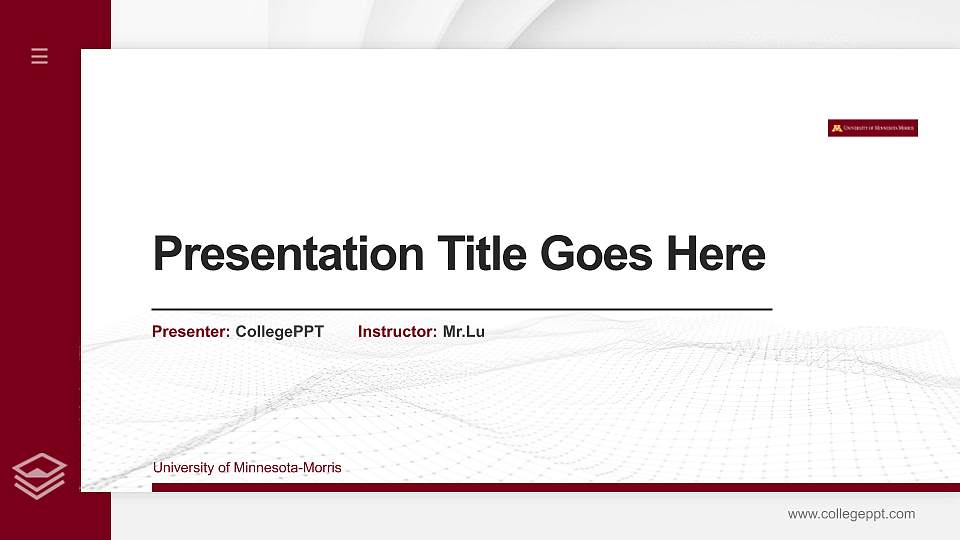 University of Minnesota-Morris Thesis Proposal/Graduation Defense PPT Template16:9 ratio PPT effect preview image