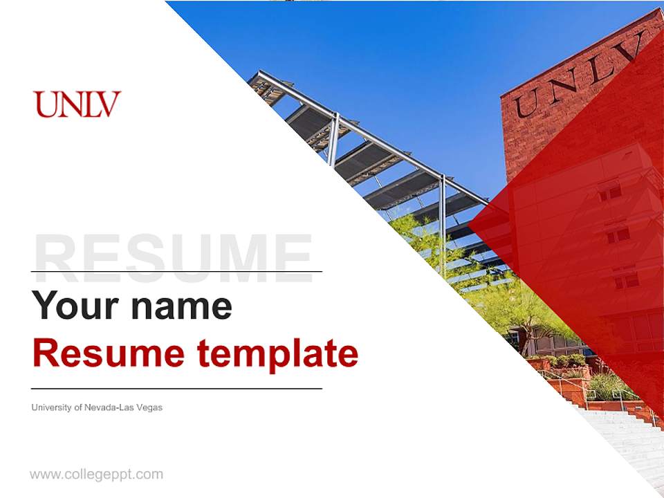 University of Nevada-Las Vegas Resume PPT Template4:3 ratio PPT effect preview image5
