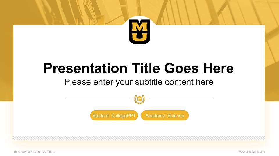 University of Missouri-Columbia National Scholarship Defense PPT Template16:9 ratio PPT effect preview image